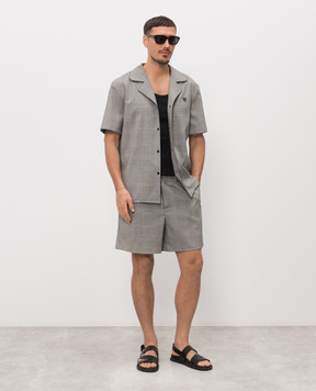 Balmain Сіра сорочка з вовни у віндзорську клітинку GH1HN151WD37