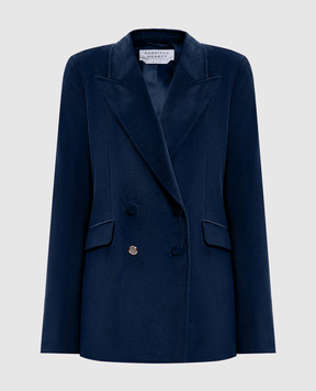 Gabriela Hearst Синий двубортный вельветовый жакет Angela 3265113T124