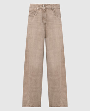 Brunello Cucinelli Бежеві джинси в клітинку MP95PP4059