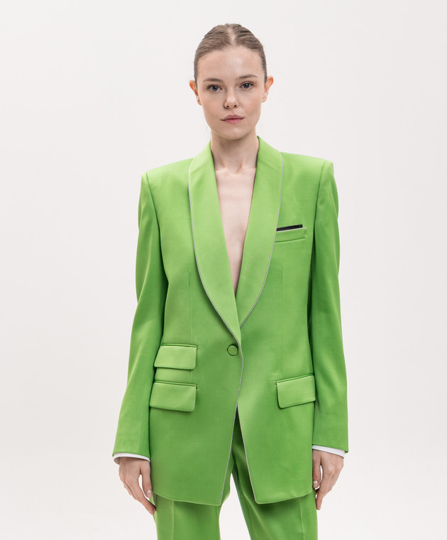 Tom Ford Зелений жакет із шовку та вовни GI3104FAX1742 зображення 3