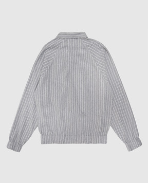 Brunello Cucinelli Дитячий сірий джемпер з коміром поло BB192E455B