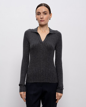 Peserico Сірий пуловер з вовною в рубчик S99431F1809771