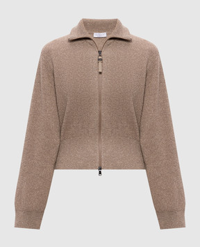 Brunello Cucinelli Коричневий кардиган з кашеміром M1E224716P