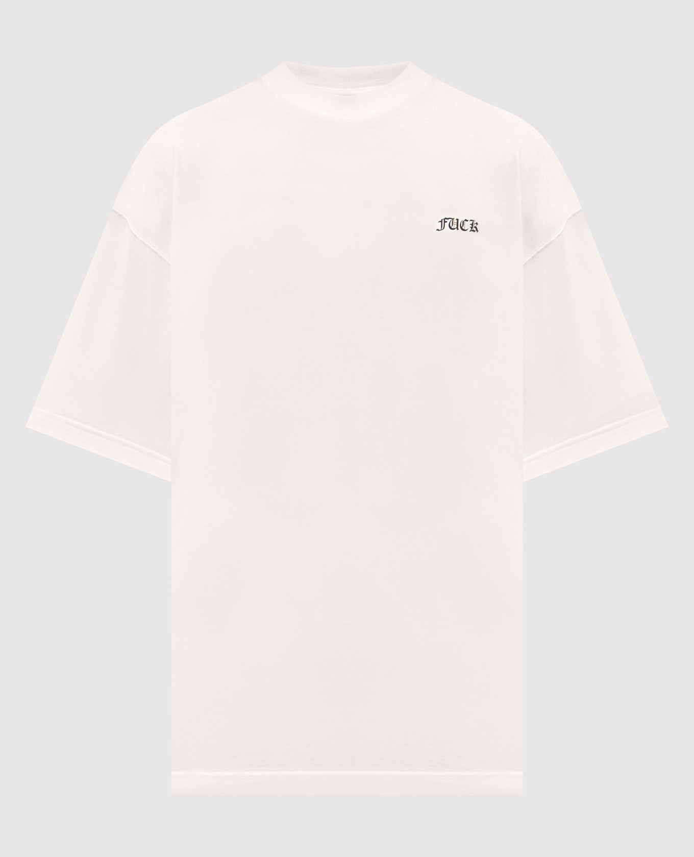 

Бежевая футболка из хлопка с контрастным принтом, Бежевый, Футболки