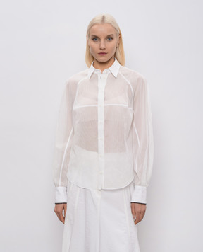 Brunello Cucinelli Белая блуза с цепочкой мониль MH750MO516