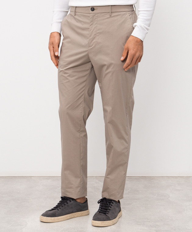 Peserico Бежевые брюки с нашивкой логотипа R5472503654 изображение 3