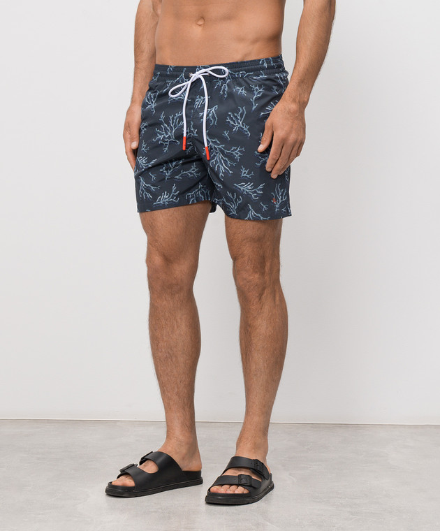 ISAIA Серые шорты для плавания в брендовый принт COSI19BW252 изображение 2