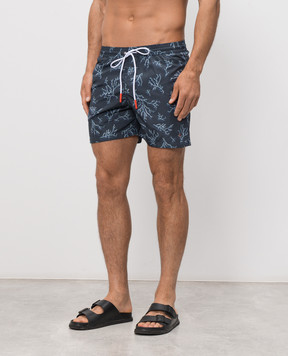 ISAIA Сірі шорти для плавання в брендовий принт COSI19BW252