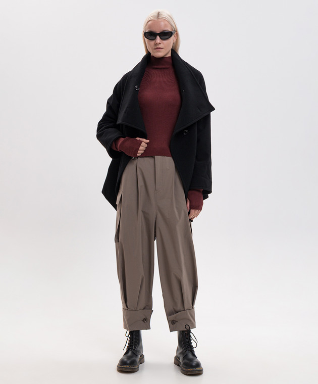 Y`S Yamamoto Бордовый гольф в рубчик YVK05682 изображение 2