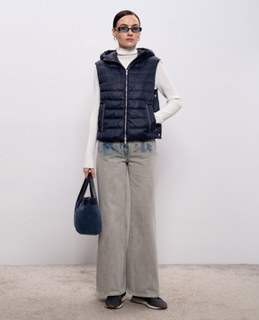 Peserico Синій пуховий жилет з ланцюжком моніль A0346102200