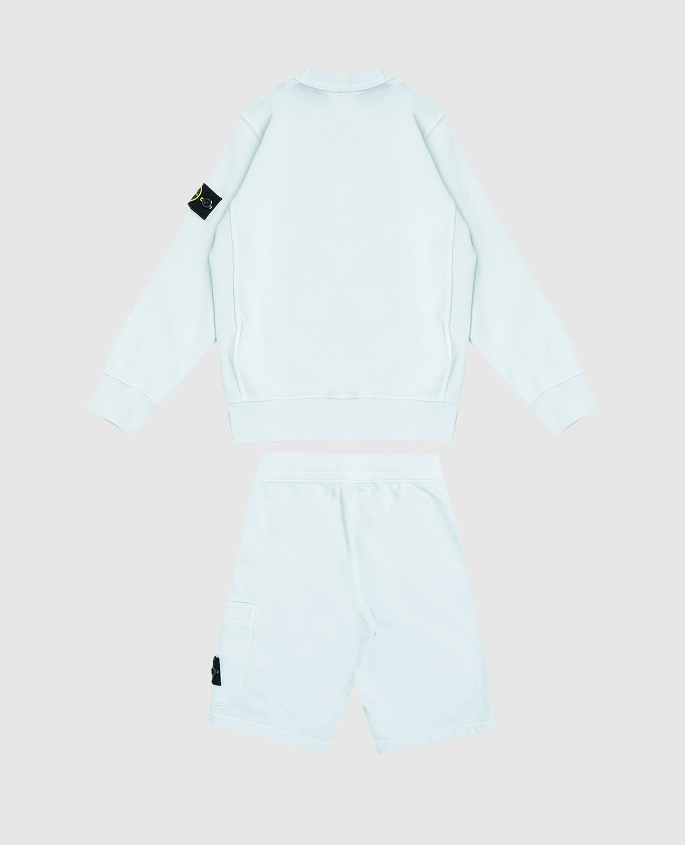 Детский голубой костюм из свитшота и шорт