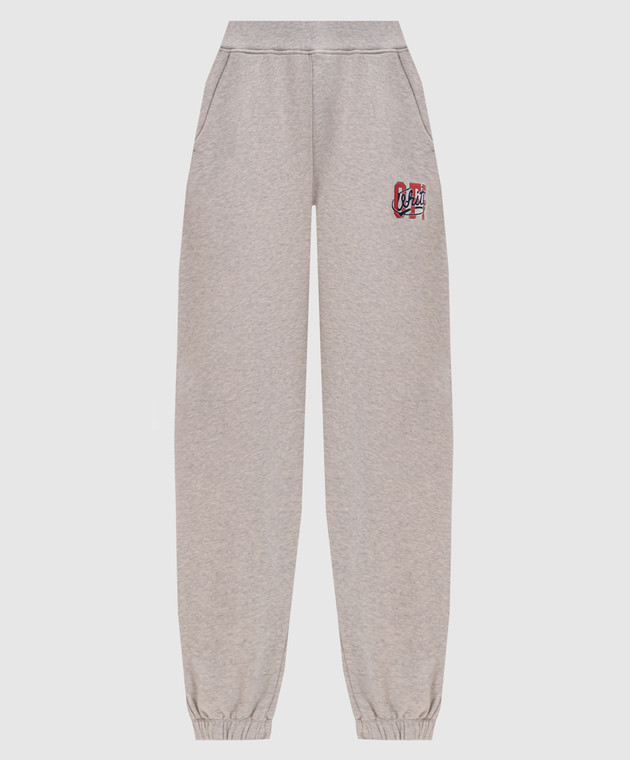 Off-White Бежевые меланжевые джоггеры 2FH00495B