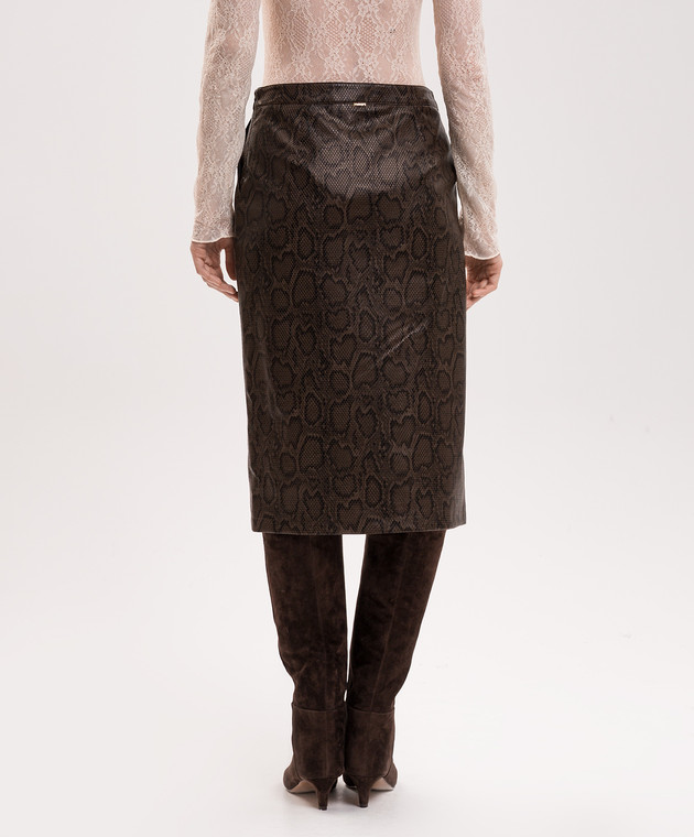Twinset Коричневая юбка с тиснением под кожу рептилии 262TT2281 изображение 4