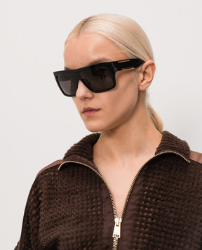 Bottega Veneta Черные очки Injected Aviator 872385VBL80