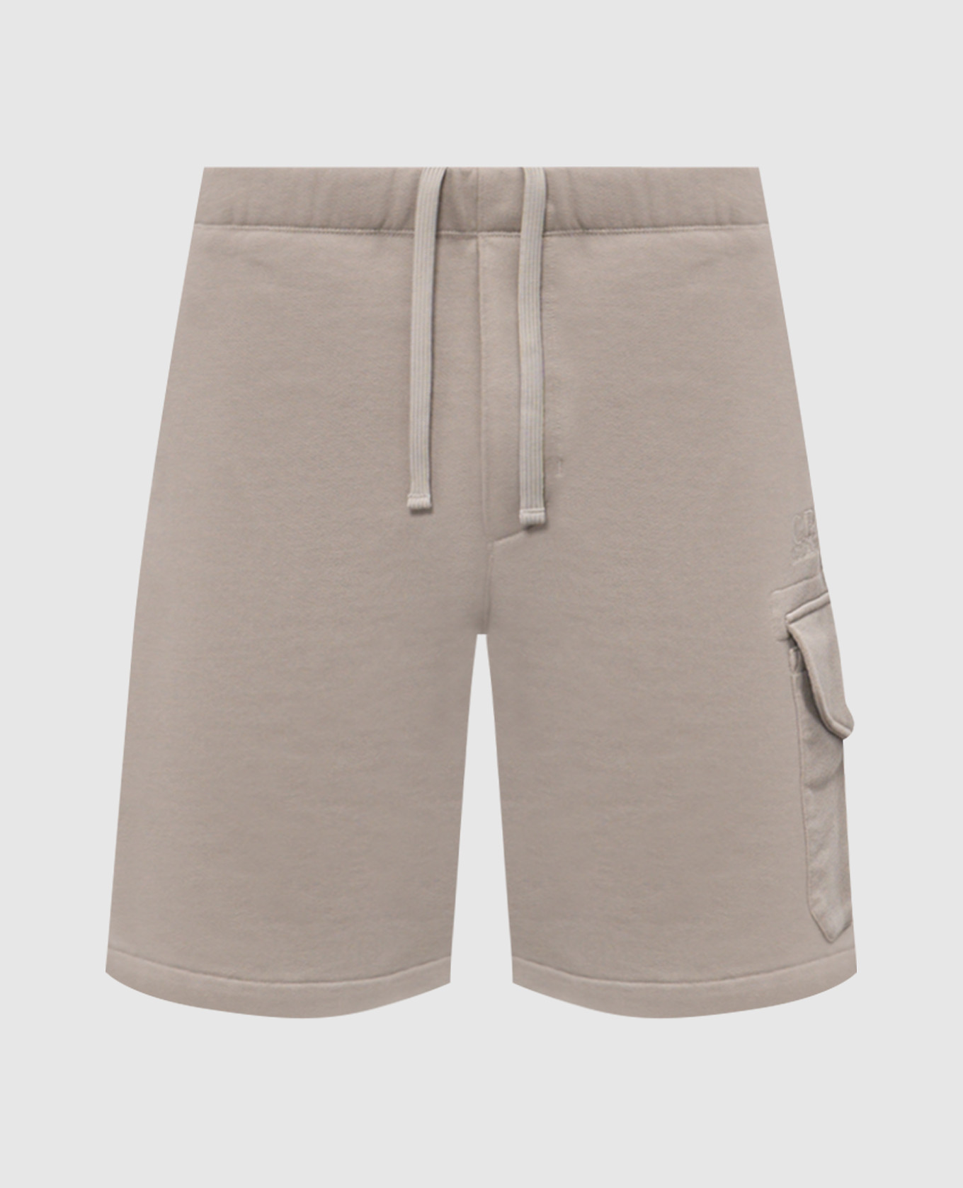 Серые шорты с вышивкой логотипа