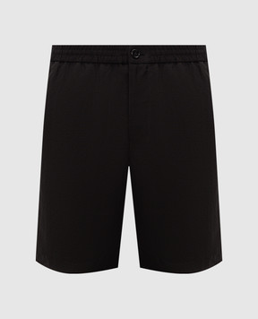 Ami Paris Черные шорты с льном HSO835VI0052