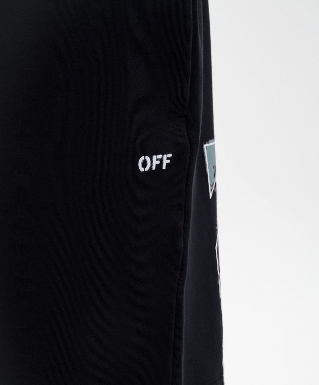 Off-White Чорні шорти з принтом 44MCI013S26F006 зображення 5