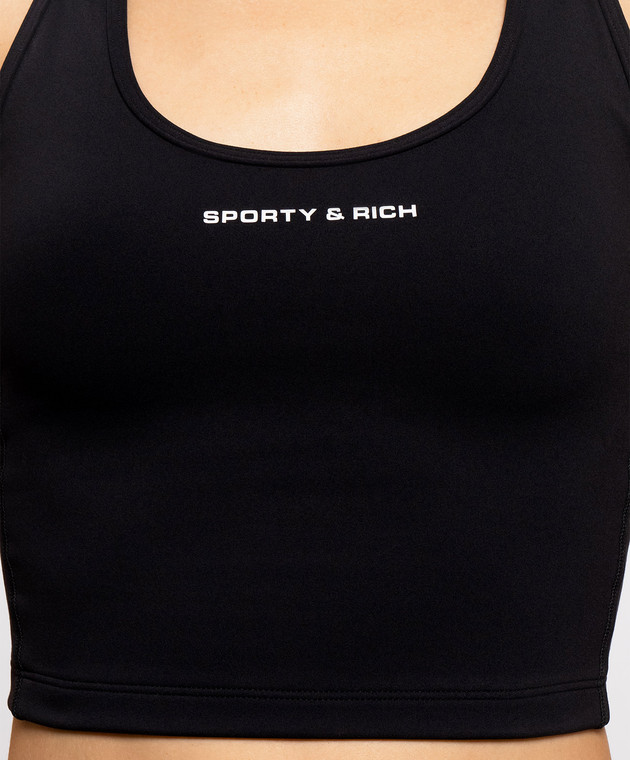 Sporty & Rich Черный топ TO02388315BA01 изображение 5