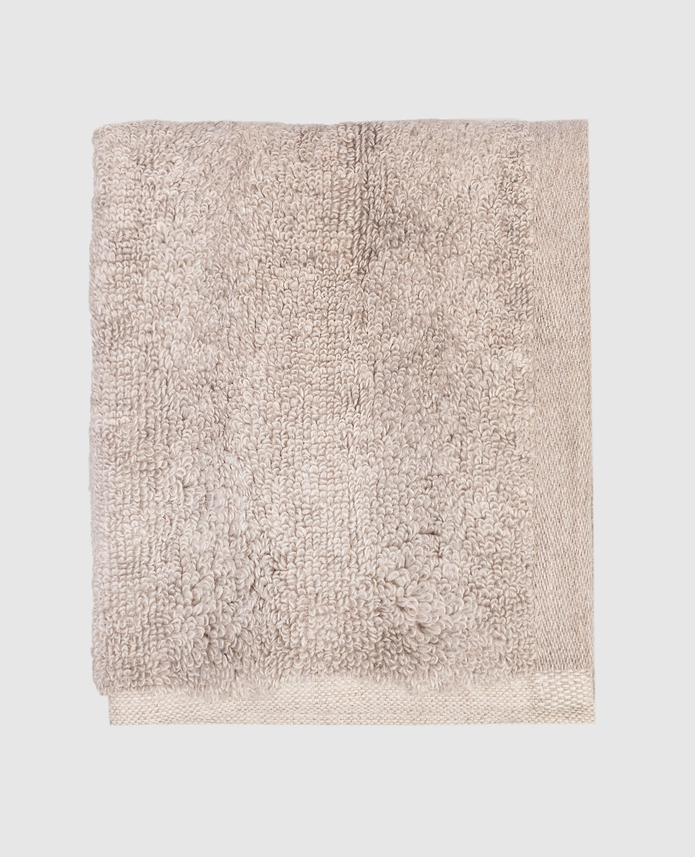 Бежевое махровое полотенце для лица ASH RIBBED