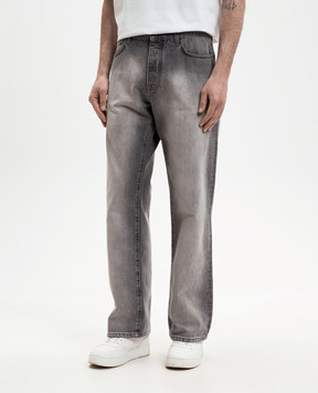 Off-White Сірі джинси з принтом 44XYA18JS26D003