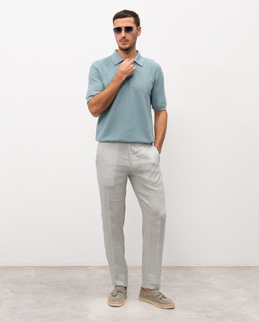 Kiton Сірі штани з льону UPN01H09690