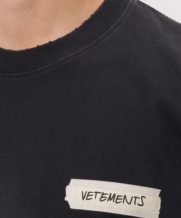 Vetements Чорна футболка MH27TR146Bm зображення 5