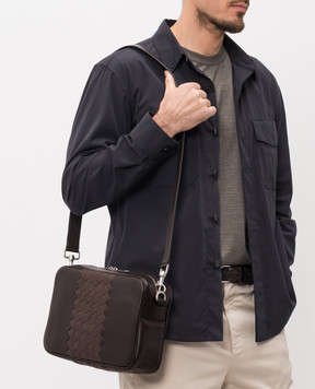 Bottega Veneta Коричнева шкіряна сумка Intrecciato 755925V4O9O