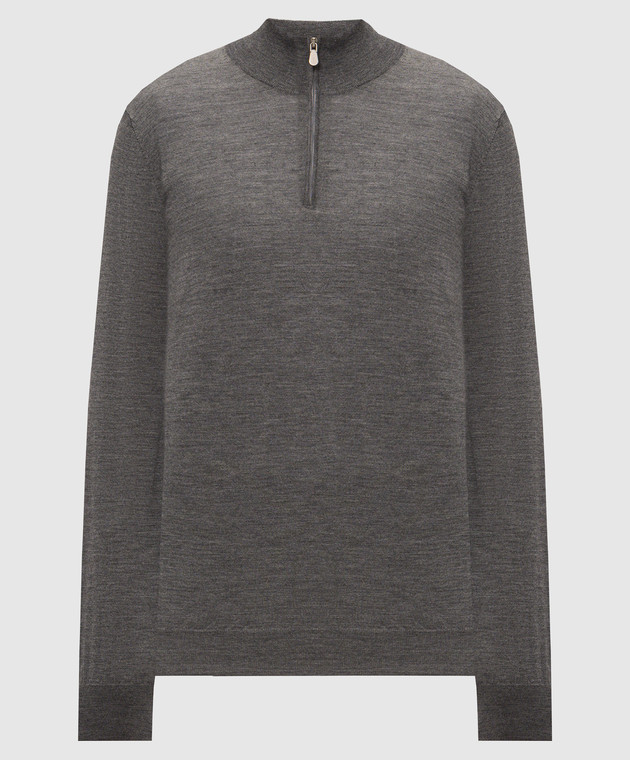 Brunello Cucinelli Джемпер серого цвета из шерсти и кашемира M2400124