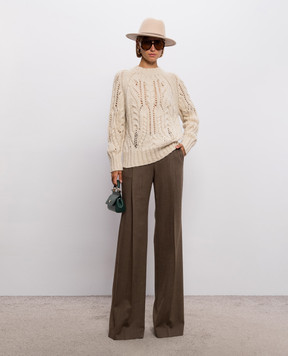 Ermanno Scervino Свитер из шерсти альпаки с фактурным узором D495M321NWJ