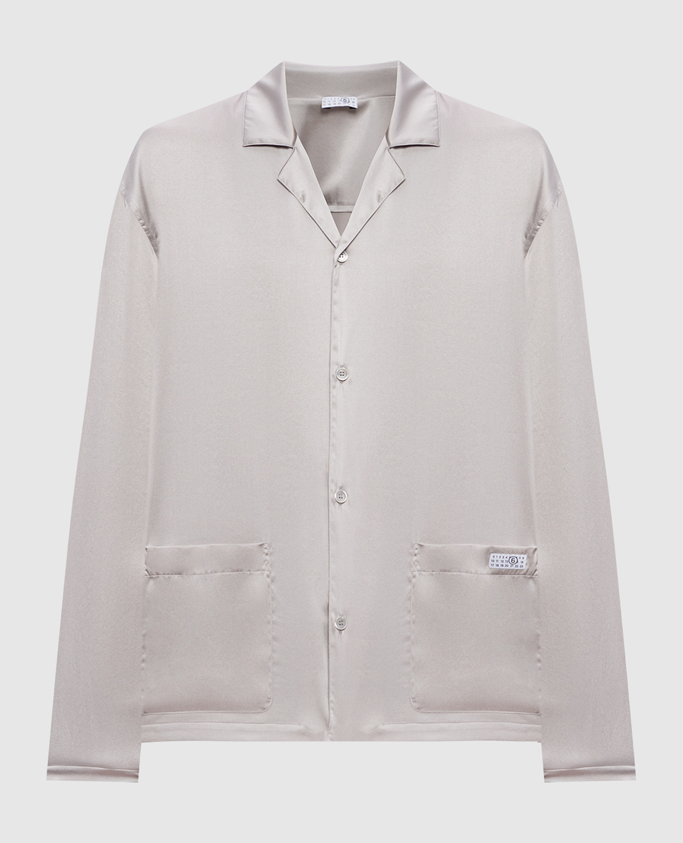 Серая блуза с шелком в пижамном стиле