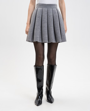 Balmain Сіра меланжева спідниця міні з вовною FF0LBB09JL17