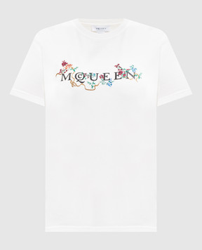 Alexander McQueen Біла футболка з брендовим логотипом 864169QZARQ
