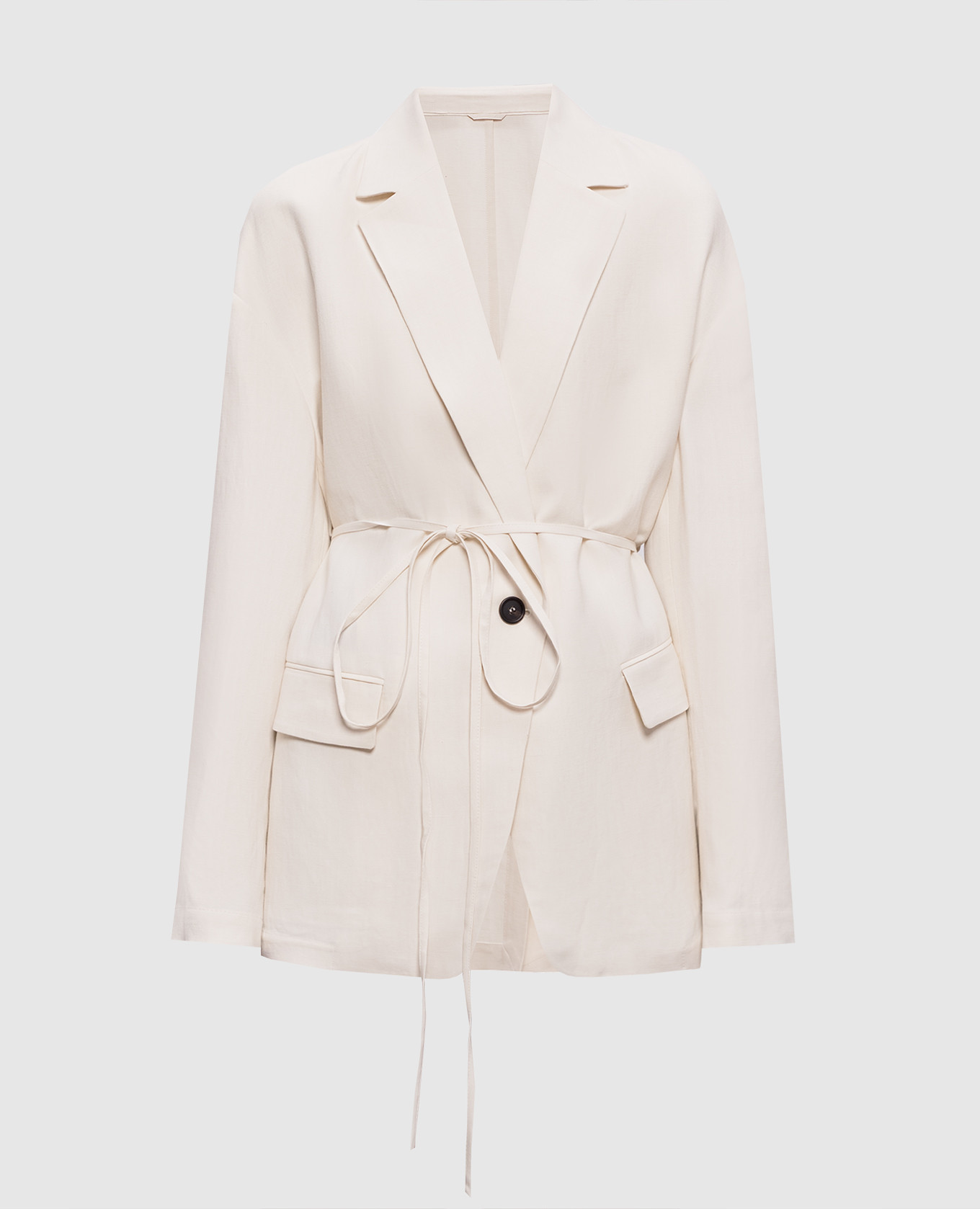 Жакет цвета айвори с льном