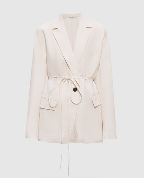 Brunello Cucinelli Жакет кольору айворі з льоном MH1267591