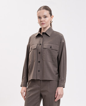 Max Mara Weekend Коричнева сорочка RADURA з вовною WKDRADURA