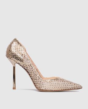 Le Silla Золотые туфли Gilda с кристаллами 4190E090BXPPSTE
