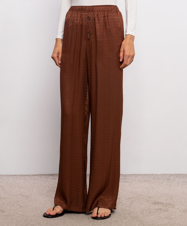 Maison Margiela MM6 Коричневые брюки в логотипе шаблон S52KA0529M36007 изображение 3