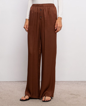 Maison Margiela MM6 Коричневые брюки в логотипе шаблон S52KA0529M36007