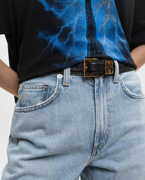 Balenciaga Черный кожаный пояс BB Editor 8468752AB4J