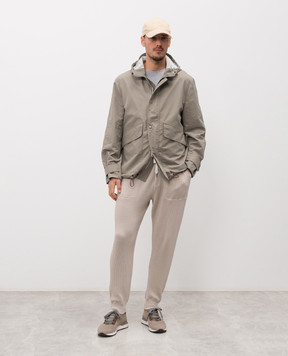 Brunello Cucinelli Серые джогеры в рубчик M29201019G