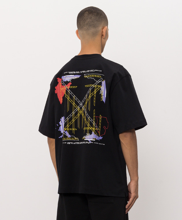 Off-White Черная футболка с принтом Off 44MAA120F26J008 изображение 4