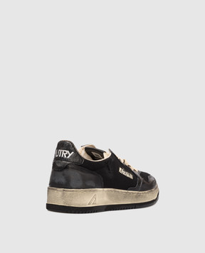 AUTRY Черные комбинированные кроссовки с винтажным эффектом A1UNAVLMKH01