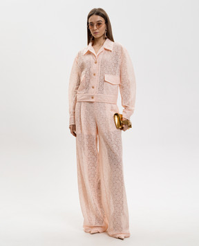 Ermanno Scervino Розовый жакет из кружева D482I354EQF