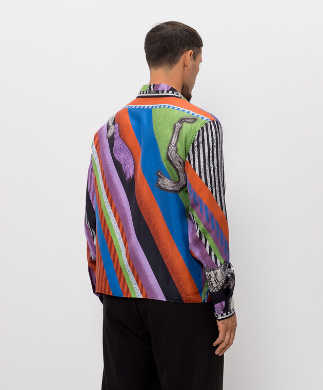 Versace Рубашка из шелка в брендовый принт 10245201A18681 изображение 4