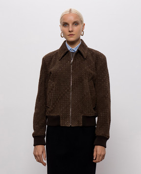 Bottega Veneta Коричнева замшева куртка 875155V6QU0