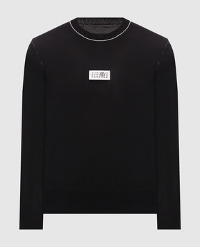 Maison Margiela MM6 Чорний джемпер з вовною з ефектом вивороту SH0HL0017M13037