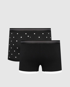 Dolce&Gabbana Набор черных трусов-боксеров в горох M9A99JON0HY