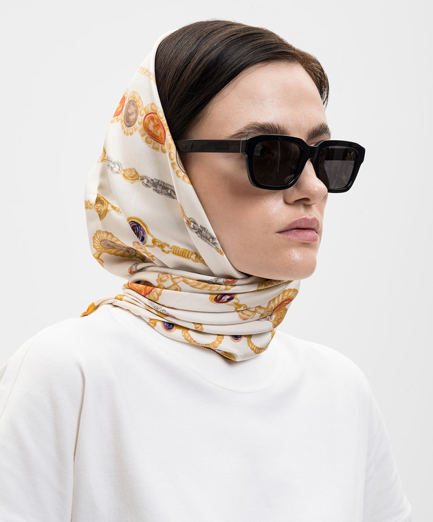 Versace Бежевый платок The Lover из шелка 10016001A18022 изображение 2
