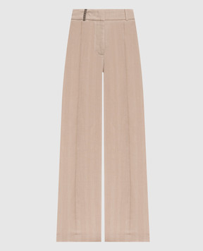 Peserico Бежеві штани з льоном з патчем A0433501920