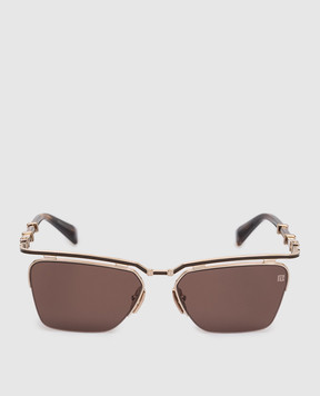 Balmain Золотисті сонцезахисні окуляри TRIOMPHE - II із золотом BPS190C57